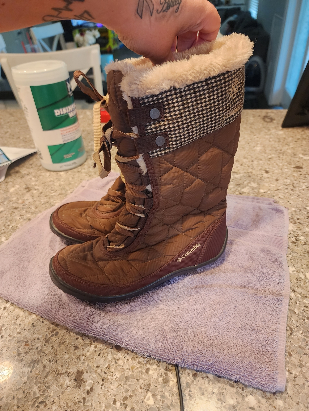 Columbia Women's Minx Mid II Omni-Heat Tweed Waterproof Boot Size 5